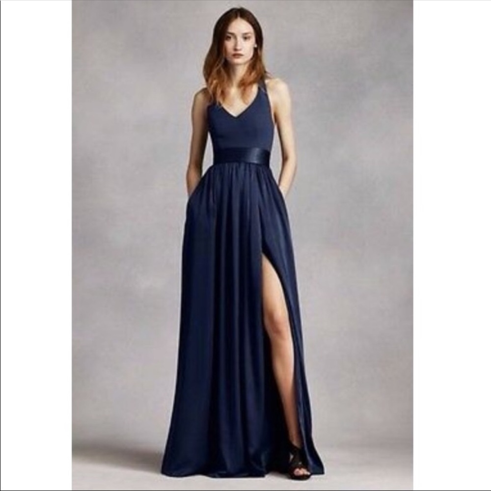 Vera Wang David’s Bridal Bridesmaid Wedding Guest Dress Navy sz 0